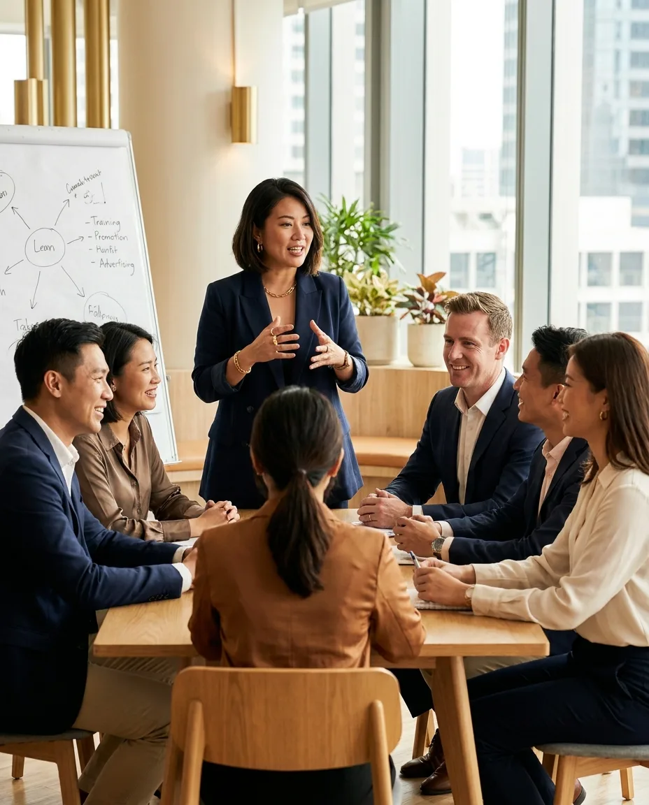 Facilitator leading a live classroom session